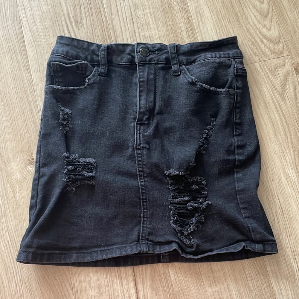Black jean skirt